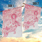 Australia Personalized Garden Flag Breast Cancer Pink Ribbon - Marble Roses