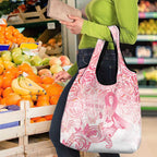 Australia Personalized Grocery Bag Breast Cancer Pink Ribbon - Marble Roses