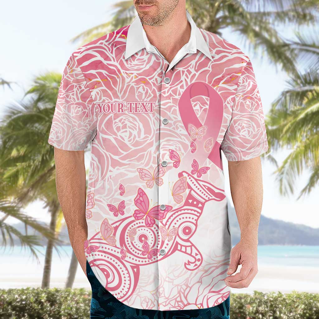 Australia Personalized Hawaiian Shirt Breast Cancer Pink Ribbon - Marble Roses