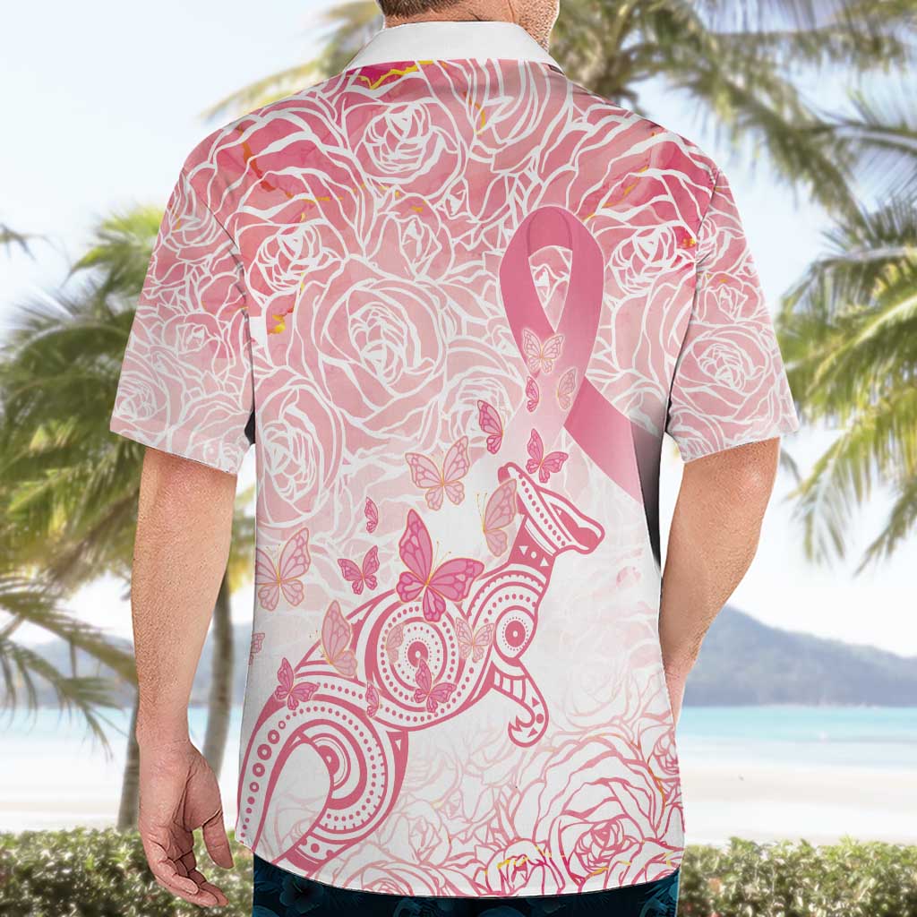 Australia Personalized Hawaiian Shirt Breast Cancer Pink Ribbon - Marble Roses