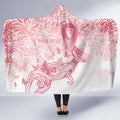 Australia Personalized Hooded Blanket Breast Cancer Pink Ribbon - Marble Roses
