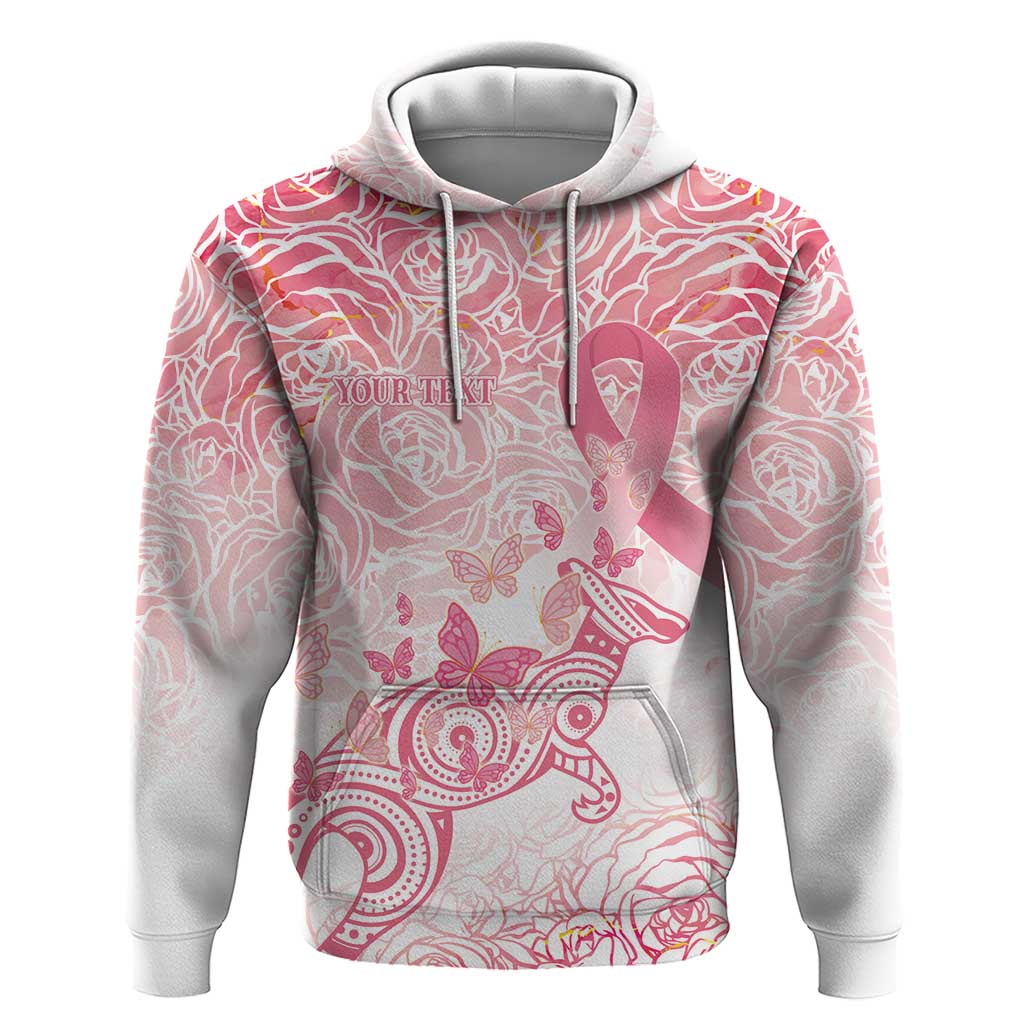 Australia Personalized Hoodie Breast Cancer Pink Ribbon - Marble Roses
