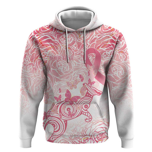 Australia Personalized Hoodie Breast Cancer Pink Ribbon - Marble Roses