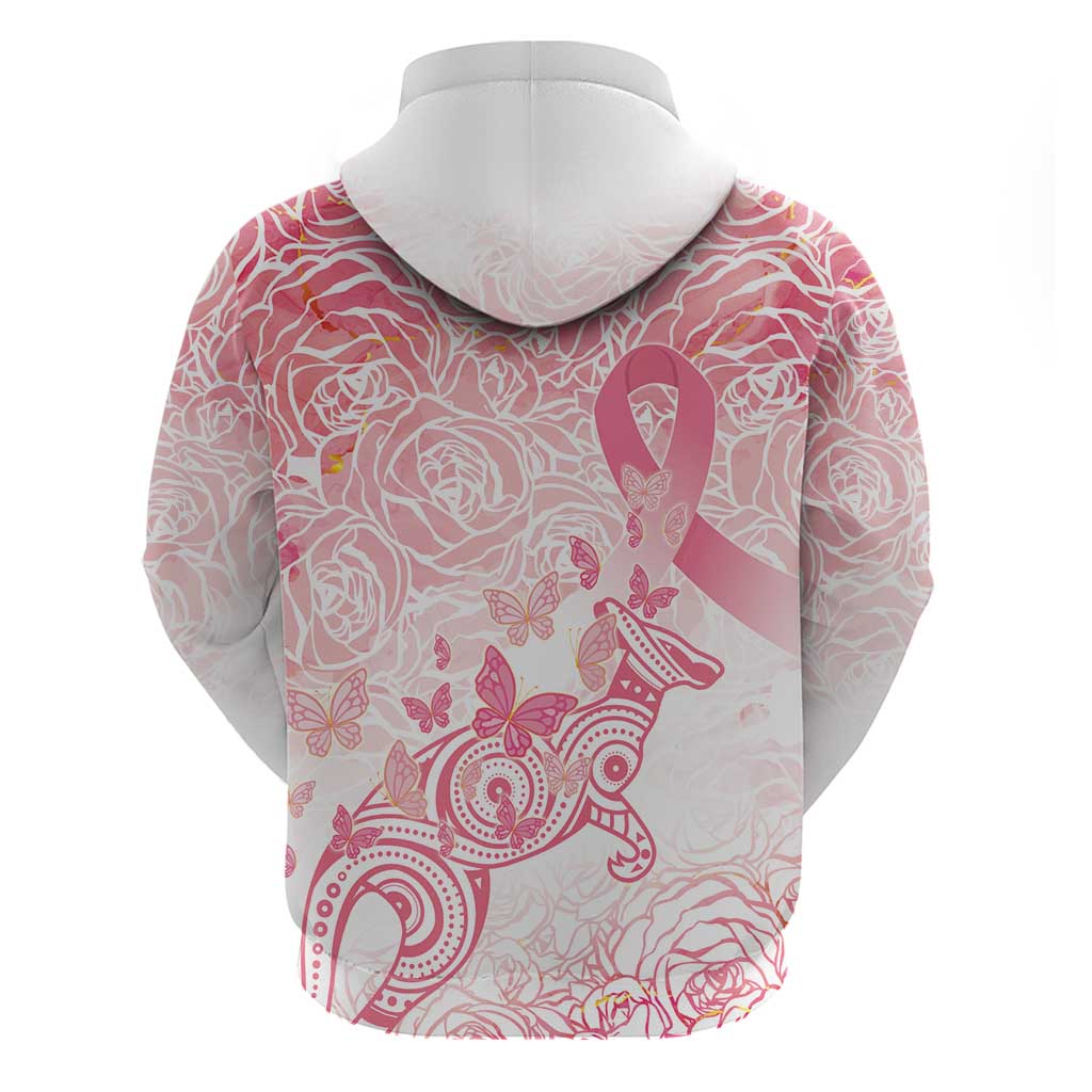 Australia Personalized Hoodie Breast Cancer Pink Ribbon - Marble Roses