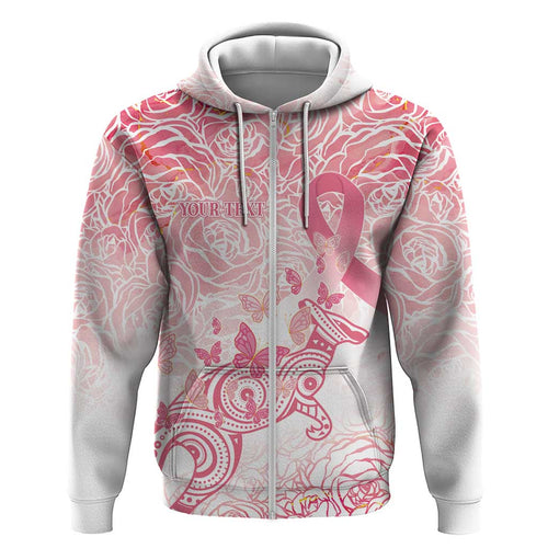 Australia Personalized Hoodie Breast Cancer Pink Ribbon - Marble Roses