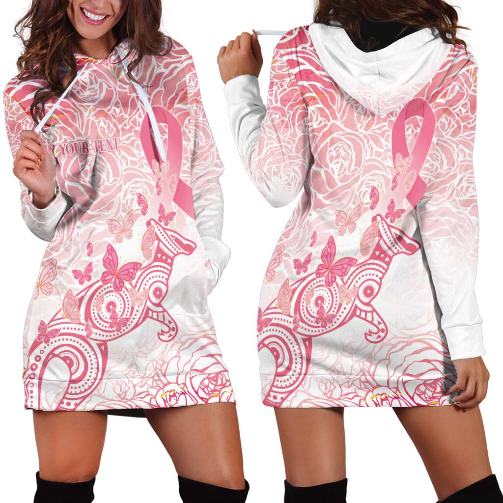 Australia Personalized Hoodie Dress Breast Cancer Pink Ribbon - Marble Roses