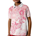 Australia Personalized Kid Polo Shirt Breast Cancer Pink Ribbon - Marble Roses
