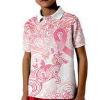 Australia Personalized Kid Polo Shirt Breast Cancer Pink Ribbon - Marble Roses