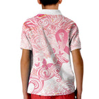 Australia Personalized Kid Polo Shirt Breast Cancer Pink Ribbon - Marble Roses