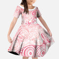 Australia Personalized Kid Short Sleeve Dress Breast Cancer Pink Ribbon - Marble Roses