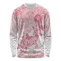 Australia Personalized Long Sleeve Shirt Breast Cancer Pink Ribbon - Marble Roses