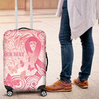 Australia Personalized Luggage Cover Breast Cancer Pink Ribbon - Marble Roses