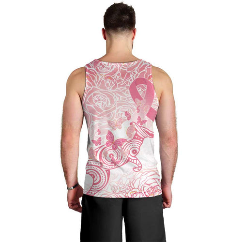 Australia Personalized Men Tank Top Breast Cancer Pink Ribbon - Marble Roses