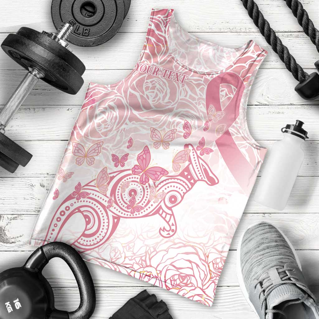 Australia Personalized Men Tank Top Breast Cancer Pink Ribbon - Marble Roses