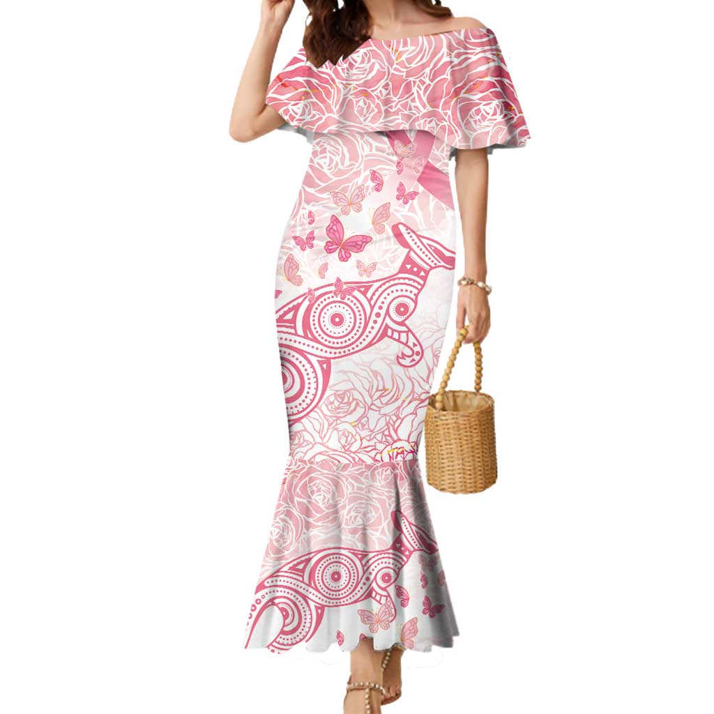 Australia Personalized Mermaid Dress Breast Cancer Pink Ribbon - Marble Roses