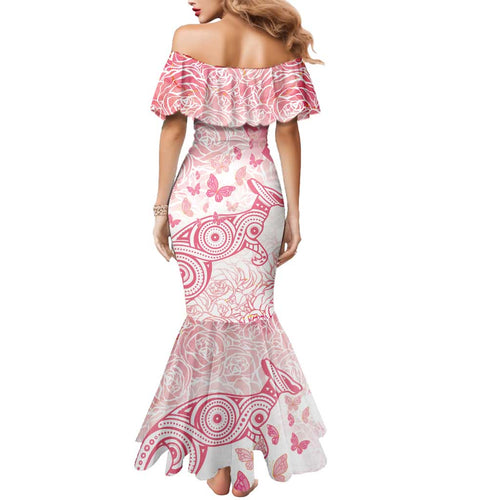 Australia Personalized Mermaid Dress Breast Cancer Pink Ribbon - Marble Roses