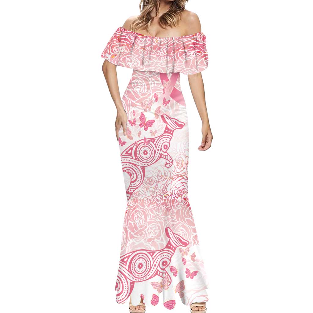 Australia Personalized Mermaid Dress Breast Cancer Pink Ribbon - Marble Roses