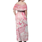 Australia Personalized Off Shoulder Maxi Dress Breast Cancer Pink Ribbon - Marble Roses