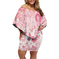 Australia Personalized Off Shoulder Short Dress Breast Cancer Pink Ribbon - Marble Roses