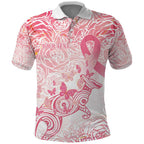 Australia Personalized Polo Shirt Breast Cancer Pink Ribbon - Marble Roses