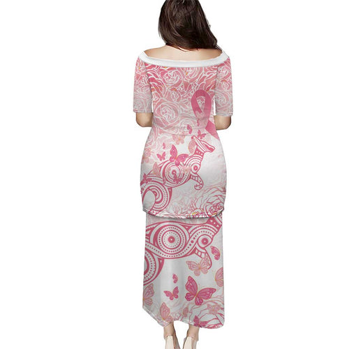 Australia Personalized Puletasi Breast Cancer Pink Ribbon - Marble Roses