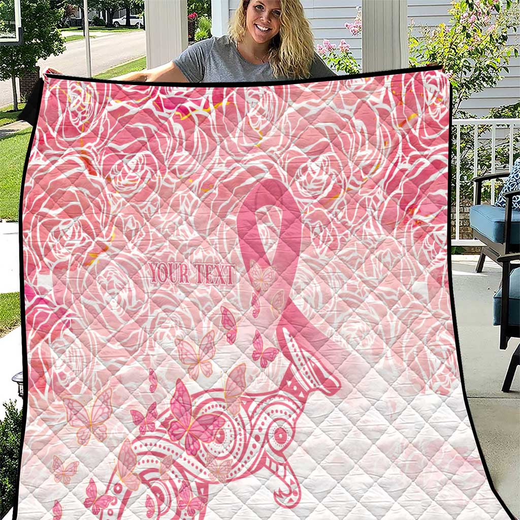 Australia Personalized Quilt Breast Cancer Pink Ribbon - Marble Roses