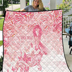 Australia Personalized Quilt Breast Cancer Pink Ribbon - Marble Roses