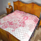 Australia Personalized Quilt Breast Cancer Pink Ribbon - Marble Roses