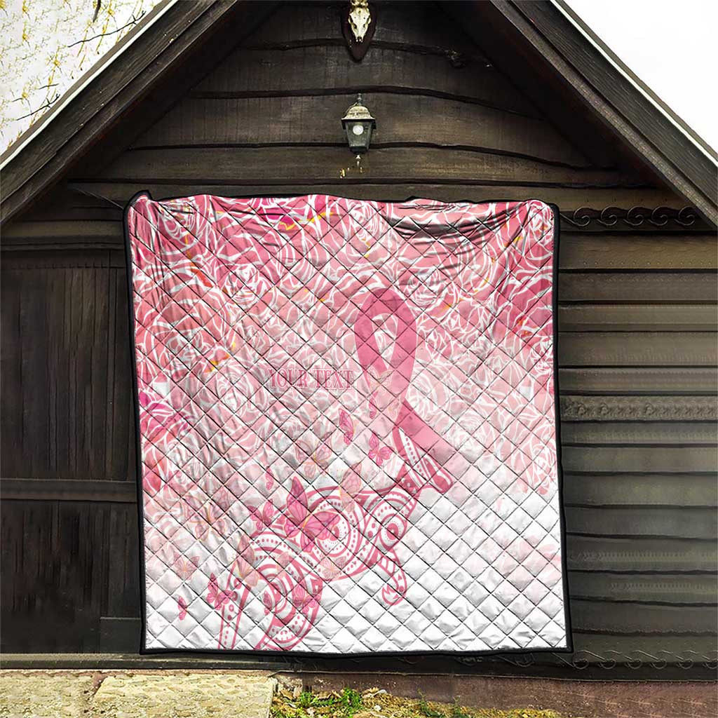 Australia Personalized Quilt Breast Cancer Pink Ribbon - Marble Roses