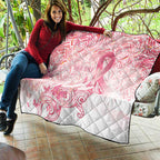 Australia Personalized Quilt Breast Cancer Pink Ribbon - Marble Roses