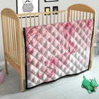 Australia Personalized Quilt Breast Cancer Pink Ribbon - Marble Roses