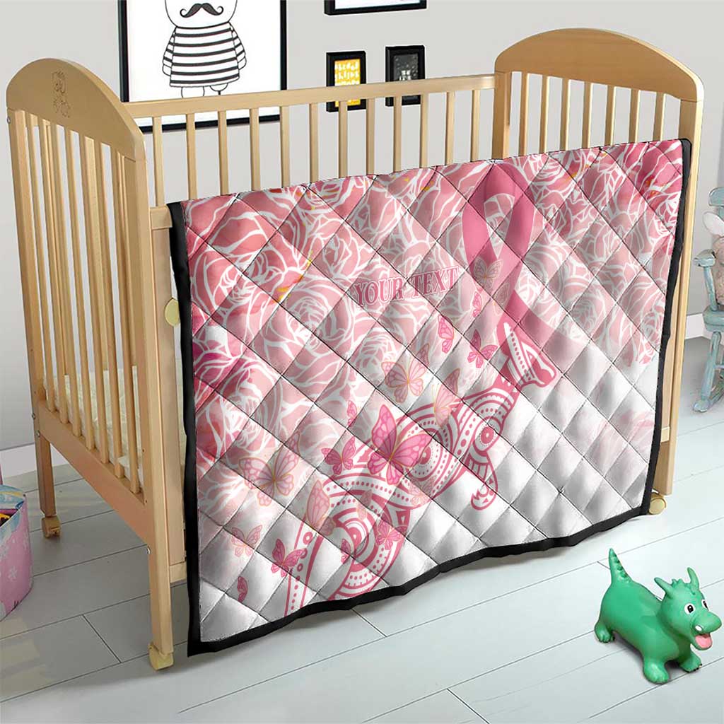 Australia Personalized Quilt Breast Cancer Pink Ribbon - Marble Roses
