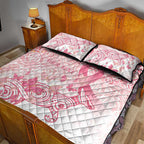Australia Personalized Quilt Bed Set Breast Cancer Pink Ribbon - Marble Roses