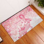 Australia Personalized Rubber Doormat Breast Cancer Pink Ribbon - Marble Roses