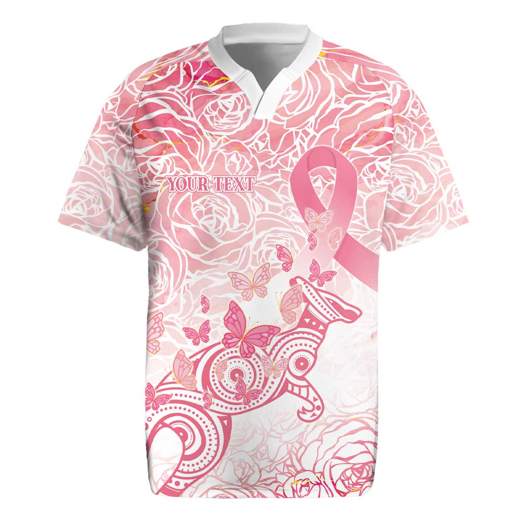 Australia Personalized Rugby Jersey Breast Cancer Pink Ribbon - Marble Roses