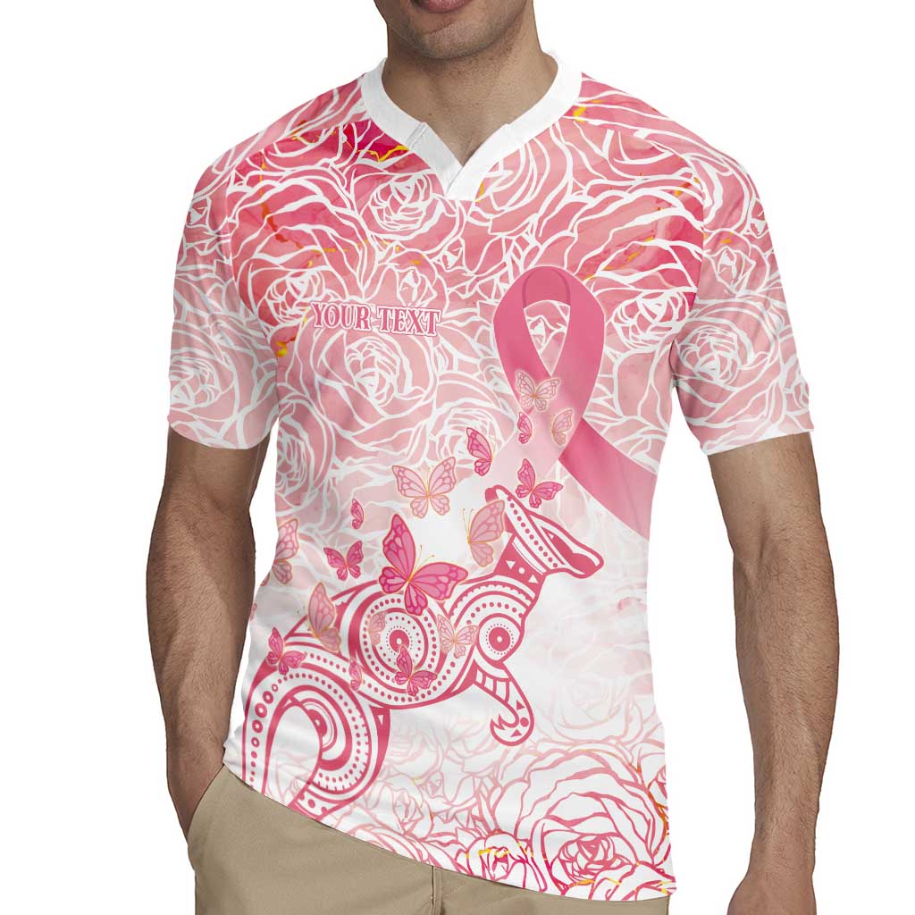 Australia Personalized Rugby Jersey Breast Cancer Pink Ribbon - Marble Roses