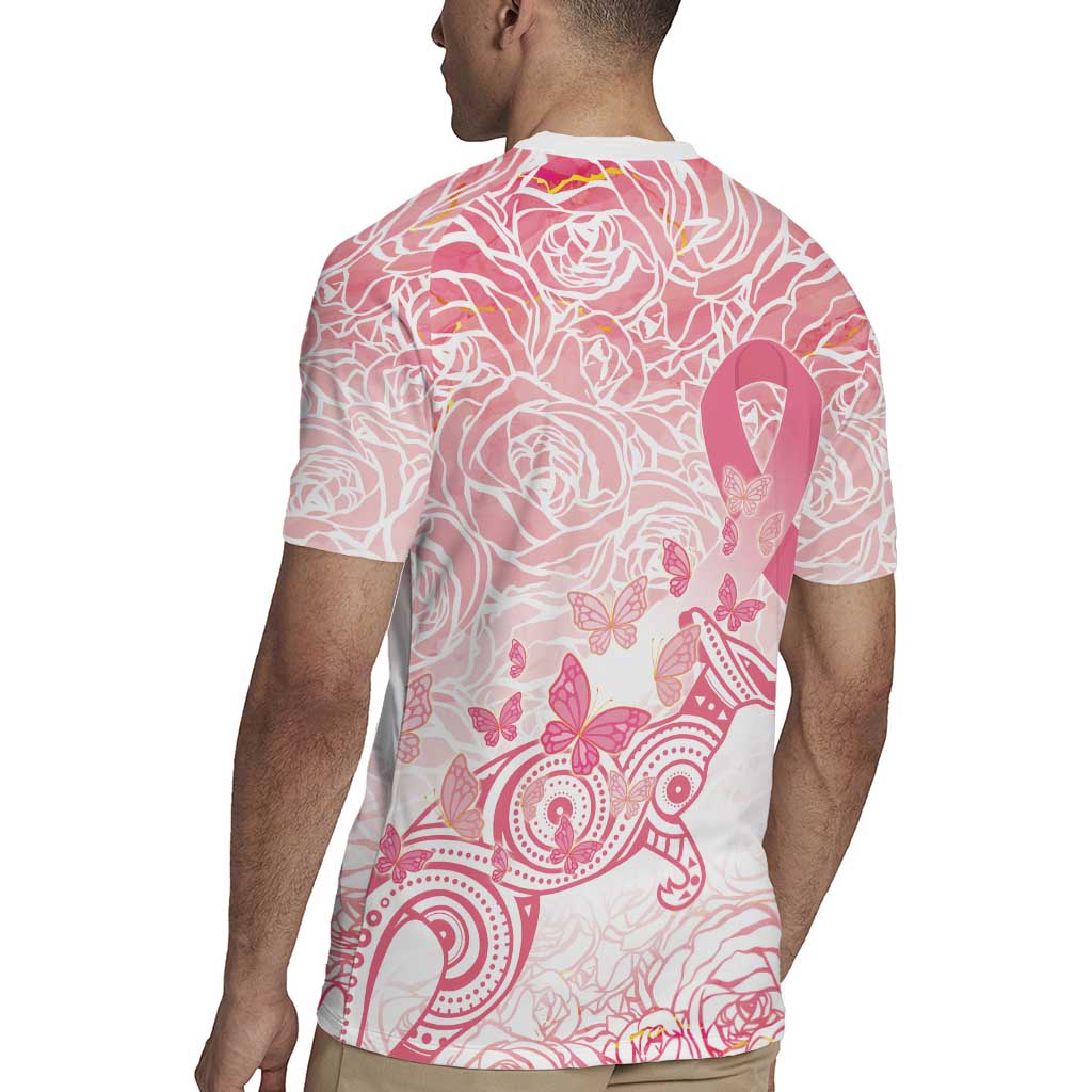 Australia Personalized Rugby Jersey Breast Cancer Pink Ribbon - Marble Roses