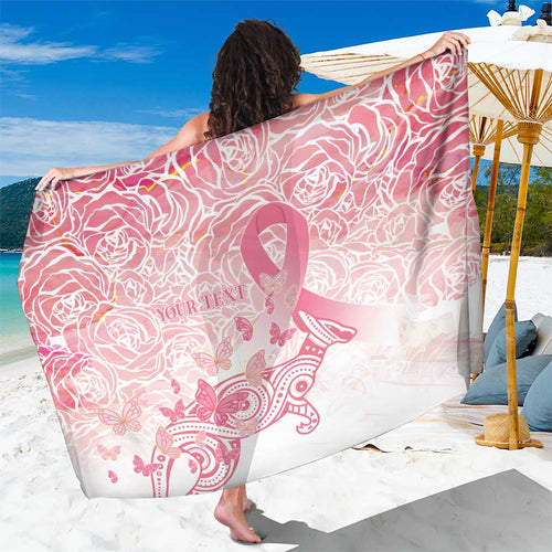 Australia Personalized Sarong Breast Cancer Pink Ribbon - Marble Roses