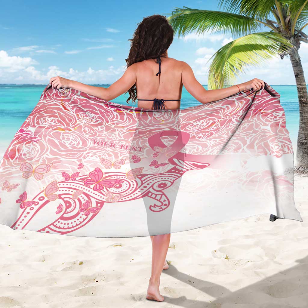 Australia Personalized Sarong Breast Cancer Pink Ribbon - Marble Roses