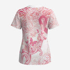 Australia Personalized Scrub Top Breast Cancer Pink Ribbon - Marble Roses - Aussie Hoodie