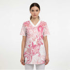 Australia Personalized Scrub Top Breast Cancer Pink Ribbon - Marble Roses - Aussie Hoodie
