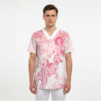 Australia Personalized Scrub Top Breast Cancer Pink Ribbon - Marble Roses - Aussie Hoodie