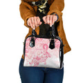 Australia Personalized Shoulder Handbag Breast Cancer Pink Ribbon - Marble Roses