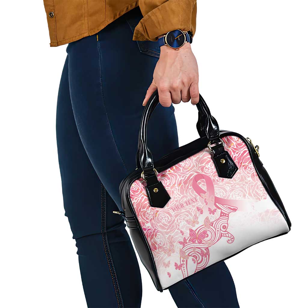 Australia Personalized Shoulder Handbag Breast Cancer Pink Ribbon - Marble Roses