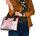Australia Personalized Shoulder Handbag Breast Cancer Pink Ribbon - Marble Roses