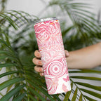 Australia Personalized Skinny Tumbler Breast Cancer Pink Ribbon - Marble Roses