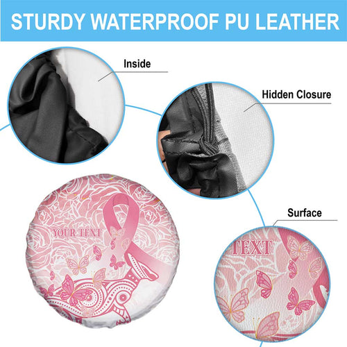Australia Personalized Spare Tire Cover Breast Cancer Pink Ribbon - Marble Roses