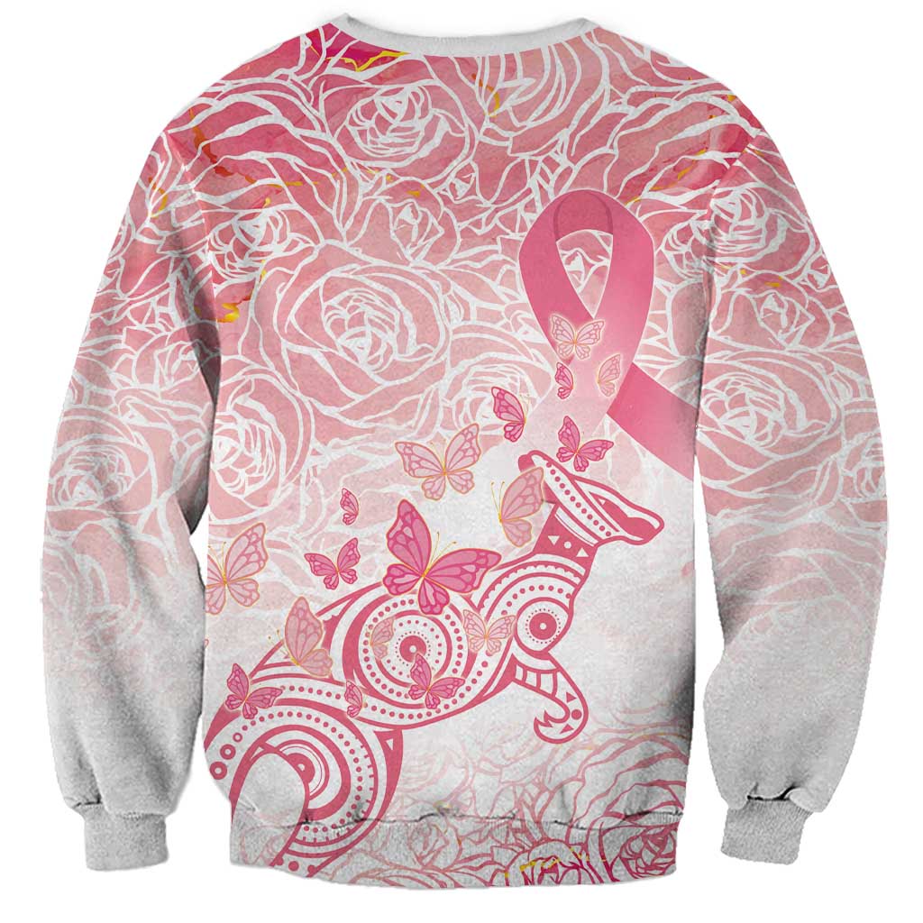 Australia Personalized Sweatshirt Breast Cancer Pink Ribbon - Marble Roses