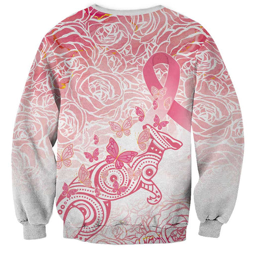 Australia Personalized Sweatshirt Breast Cancer Pink Ribbon - Marble Roses