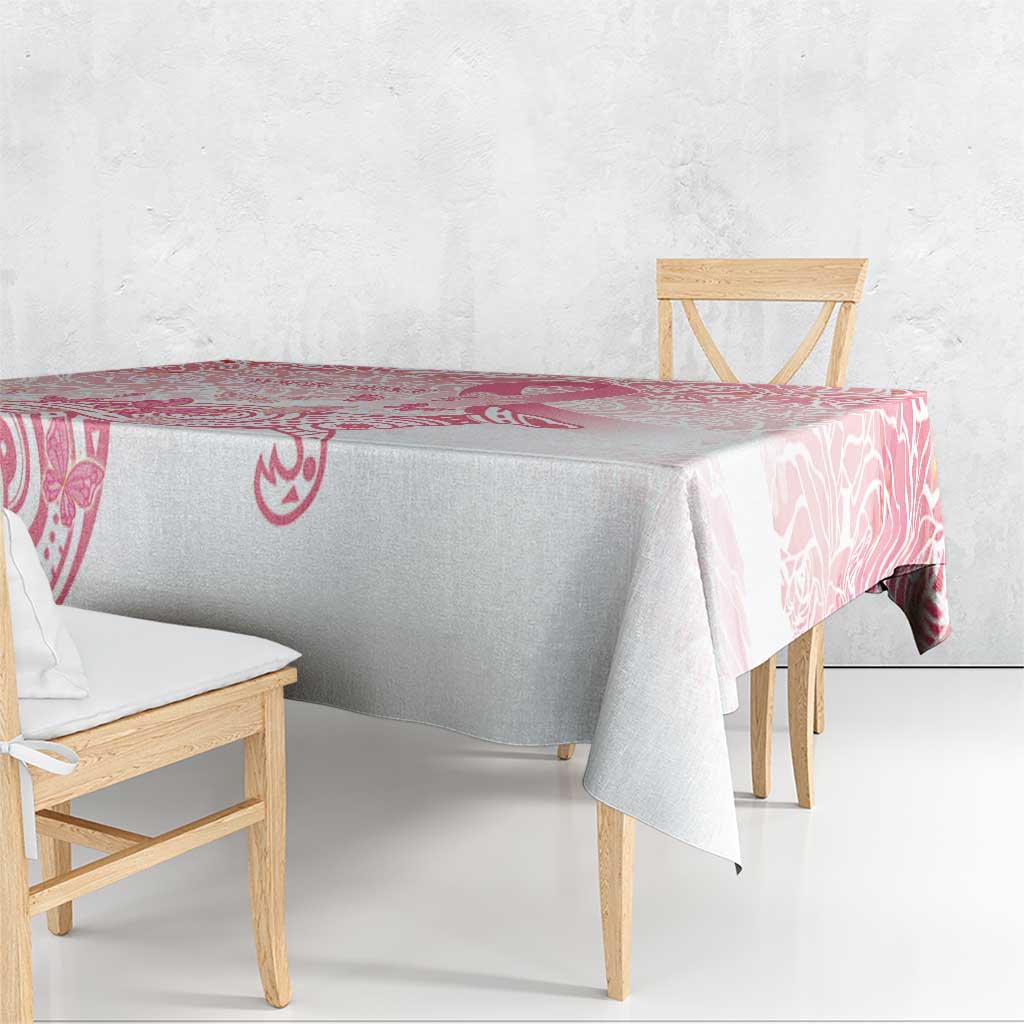 Australia Personalized Tablecloth Breast Cancer Pink Ribbon - Marble Roses